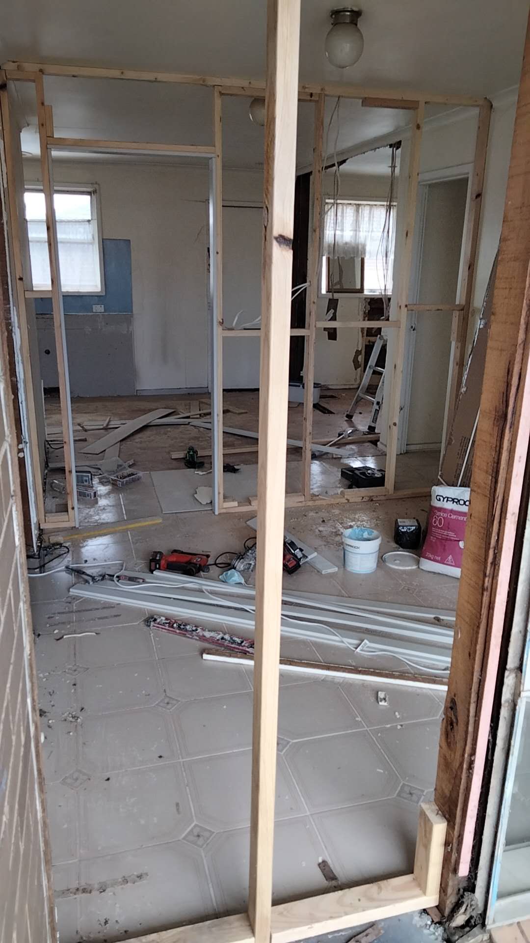 Timber framing visible inside an interior room